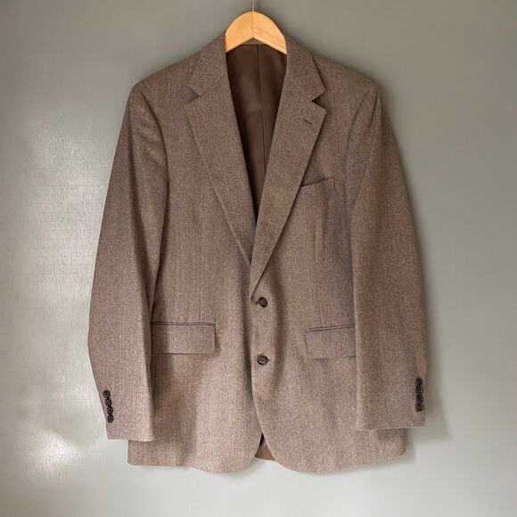 Vintage NORDSTROM 2 PIECE Men's 42 Trousers Sports Coat Wool Herringbone Classic - Picture 13 of 16
